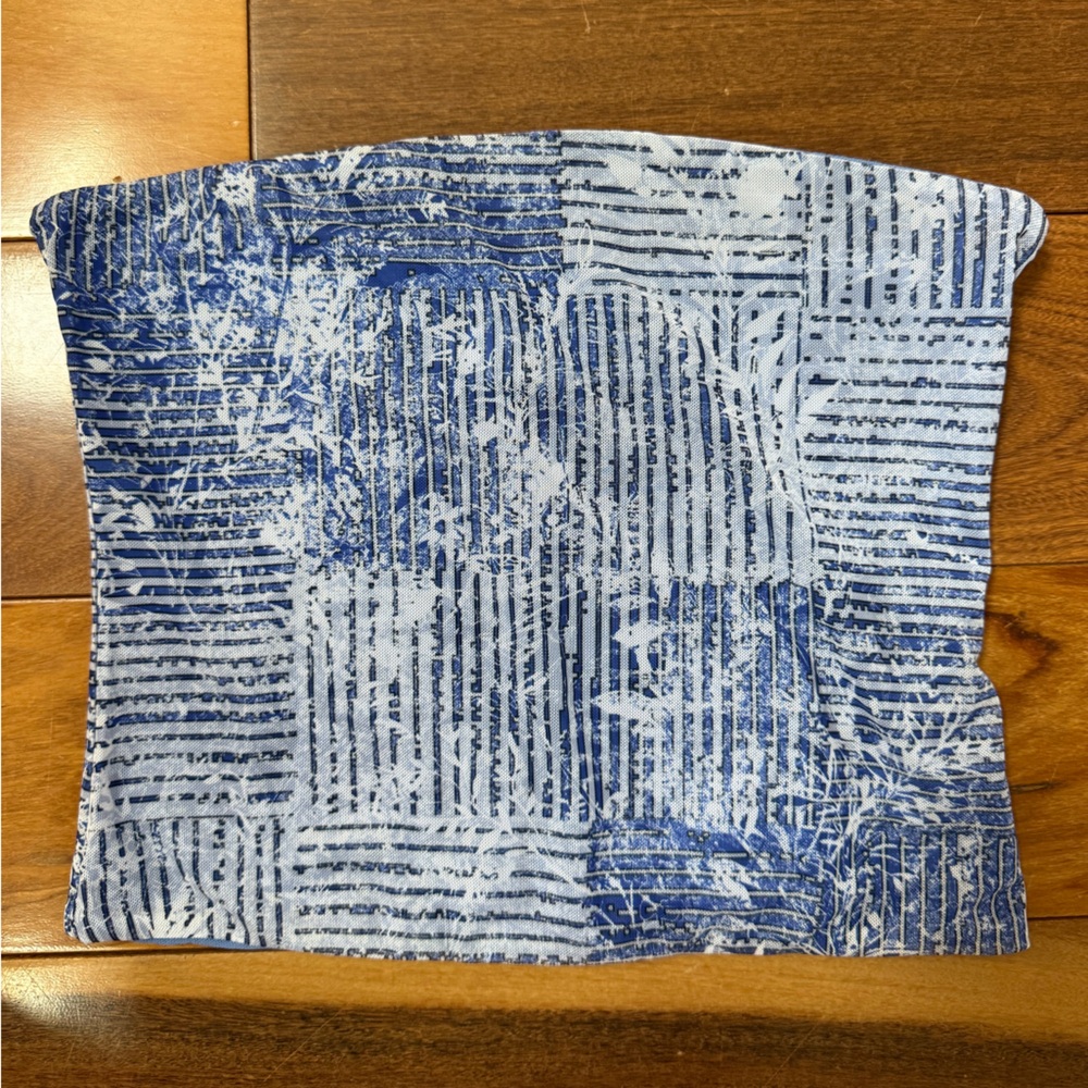 Tiger Mist Blue Graphic Tube Top